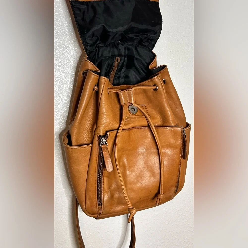 St. John's Bay Caramel Brown Genuine Leather Backpack